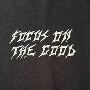 Cove Black Tee with White Graphic - Focus On The Good Skull - NEW!